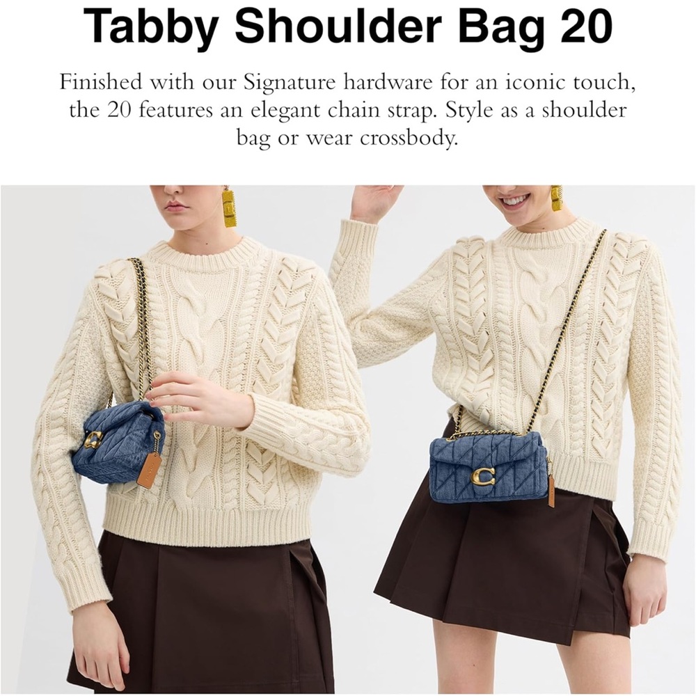 New Coach Denim Tabby Shoulder Bag 20 - Picture 3 of 10